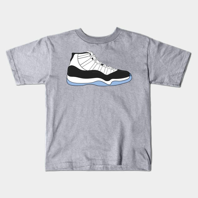 Air Jordan XI (11) - Concord Kids T-Shirt by WalkDesigns